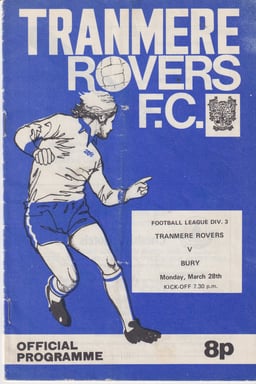 Tranmere Rovers v Bury Match Programme 1977-03-28